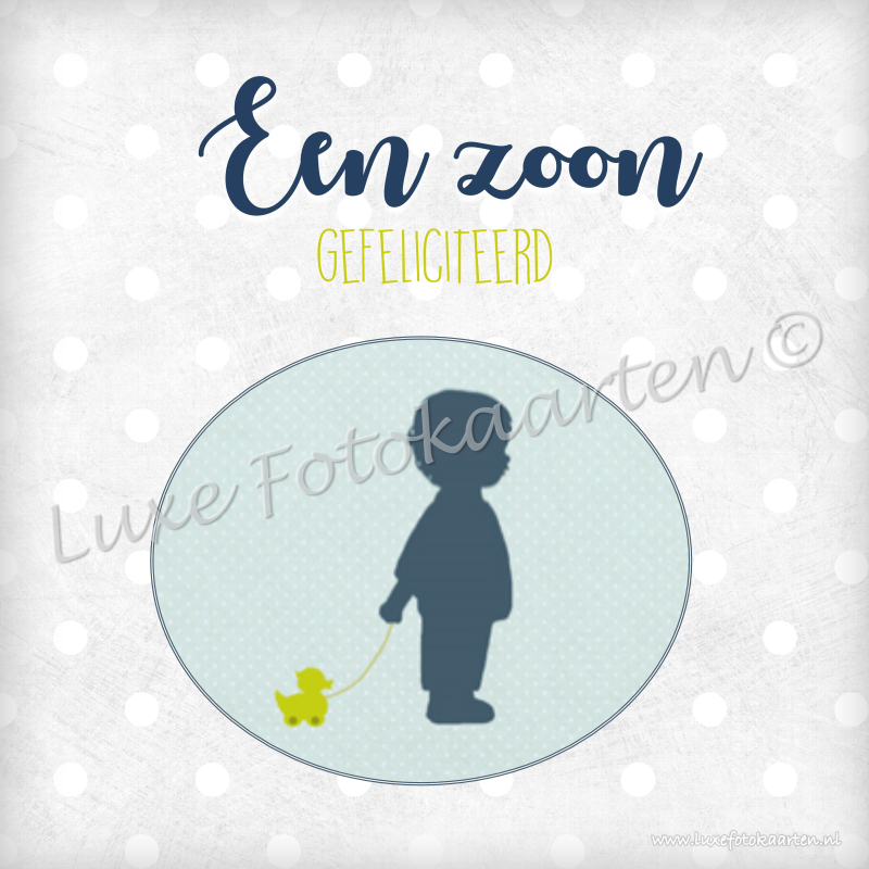 Geboorte zoon - silhouet jongen